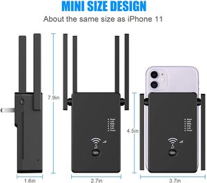 Repetidor de señal Wifi inalámbrico de doble banda, extensor de rango de red de alta velocidad, 2,4G + 5,8G, 1200mpbs - Product Image 3