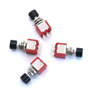 DS-622 EIN EIN 6Pin DPDT Druckknopf schalter 2A 250VAC/ 5A 125VAC EIN-(EIN) Rotes Gehäuse 6MM kleiner Druckknopf - Product Image 4