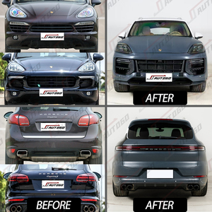 Porsche Cayenne 11-17 için BodyKit 24 yükseltme PP + ABS malzeme ön arka tampon far arka lambası difüzör gövde arka kapı - Product Image 2