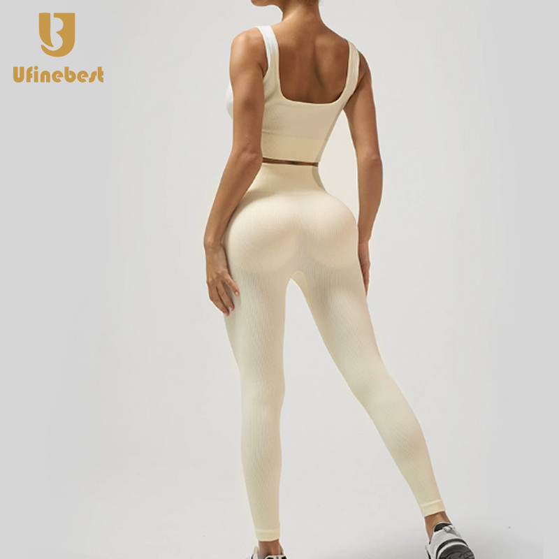 Ensemble legging soutien-gorge blanc