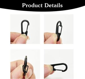 Tiny Alloy Clips Paracord Keychains Spring Loaded Lock Gate Carabiner Snap <strong>Hook</strong> Clip for Work Car Keys Ring Belt <strong>Loop</strong> Dog Tags - Product Image 3
