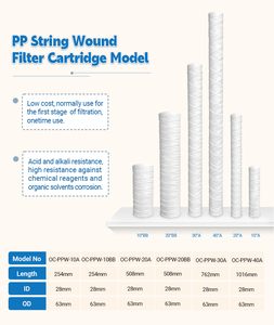 20/30 Inch 5 Micron Polypropylene <strong>String</strong> Wound <strong>Pp</strong> Yarn <strong>Filter</strong> Cartridge <strong>Pp</strong> Cotton <strong>Filter</strong> Element Wire Wound <strong>Filters</strong> for Machine - Product Image 5
