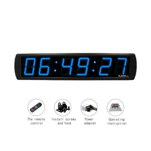 Orologio da parete multifunzione personalizzato 6 cifre 4 pollici blu LED grande Display conto alla rovescia Timer digitale per ufficio scuola Club - Product Image 6