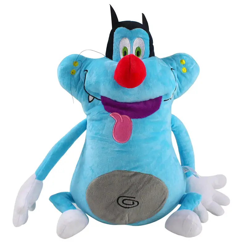 37cm French Cartoon Oggy and the Cockroaches Plush Toy Fat Cat Oggy Stuffed Animal Doll birthday gifts for children