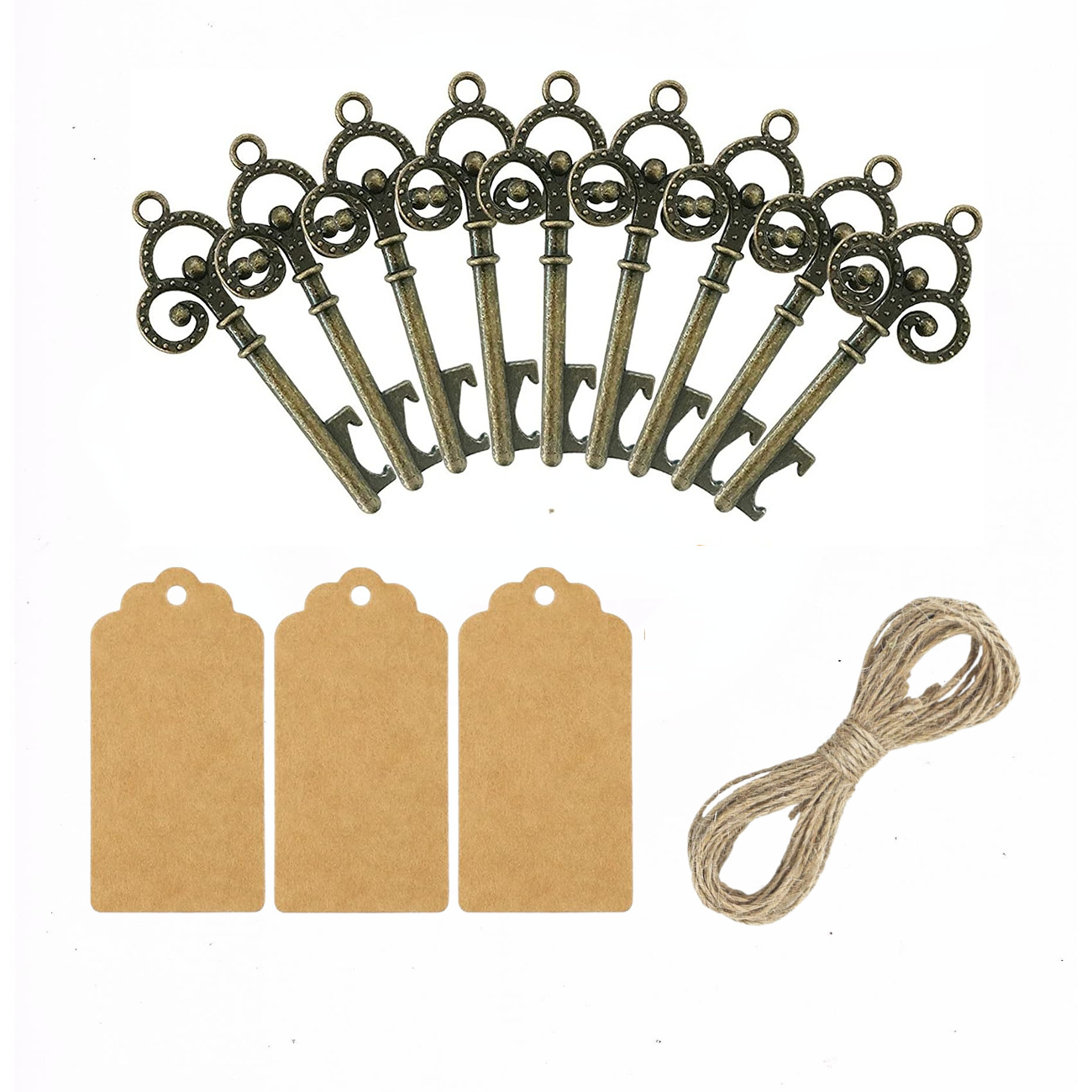 10 cordes de chanvre vert ancien