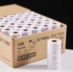 厂家直销供应免BPA热敏纸卷57x40mm单层用于收银机POS ATM收据打印 - Product Image 1
