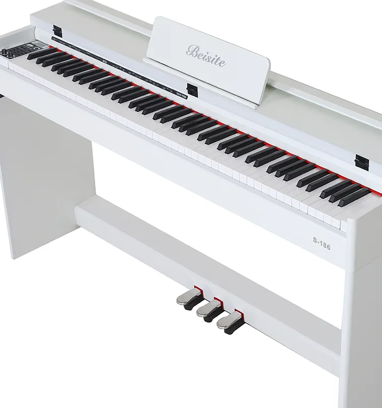Ağırlıklı tuşları 88 anahtar dijital bebek büyük beyaz klavye piyano