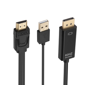Adaptador/convertidor 4K @ 60Hz HDMI a DisplayPort con cable de audio de 1,8 M USB2.0 a salida macho DP Dongle accesorio de audio y video - Product Image 5