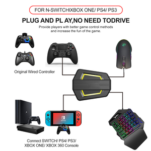 HXSJ Custom 35-Keys Wired N-Switch P6 Gaming Converter Combos de teclado y ratón de una mano para PC portátil móvil y tipo Mini de juego - Product Image 5