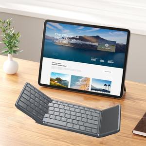 Teclado Bluetooth plegable retroiluminado Delgado plegable teclado inalámbrico Smart TV teclado tamaño de la palma pliegues con ratón - Product Image 3