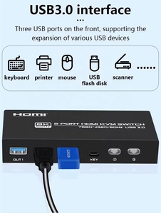 SY KVM Switch HDMI Caja de 2 puertos, 8K @ 60Hz USB3.0 HDMI2.1 Switch para 2 computadoras Compartir teclado Ratón Impresora y un monitor HD - Product Image 4