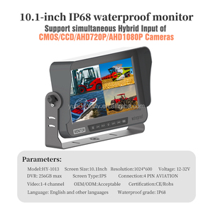 Monitor LCD multivista de visión trasera compatible con CMOS/CCD/AHD de 7 pulgadas HD, 4 canales de entrada de vídeo divididos, Ayuda de marcha atrás, monitores de estacionamiento - Product Image 5