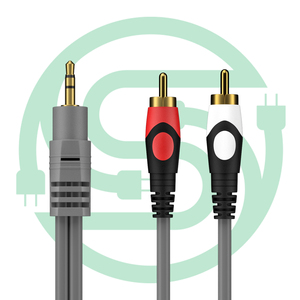 สายสัญญาณเสียงชุบทอง3ม. 3.5มม. ถึง2RCA ยาว3ม. สำหรับใช้ในบ้านสำหรับโทรศัพท์คอมพิวเตอร์จอมอนิเตอร์เครื่องเล่นดีวีดีไมโครโฟน