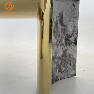 Bàn ăn sang trọng cao cấp Bàn Ăn Tròn bằng đá cẩm thạch hàng đầu & điểm nhấn kim loại chất lượng cao NỘI THẤT PHÒNG ăn biệt thự và khách sạn - Product Image 6