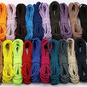 Cuerda elástica redonda elástica colorida Cuerda de cordón elástico envuelto en poliéster de 0,5mm-20mm para ropa - Product Image 2