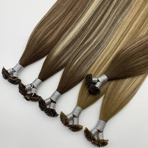 Yüksek kaliteli manikür hizalanmış çift çizilmiş Keratin İpuçları hazır gemi düz stil bakire saç ekleme boyalı düz İpucu uzantıları - Product Image 5