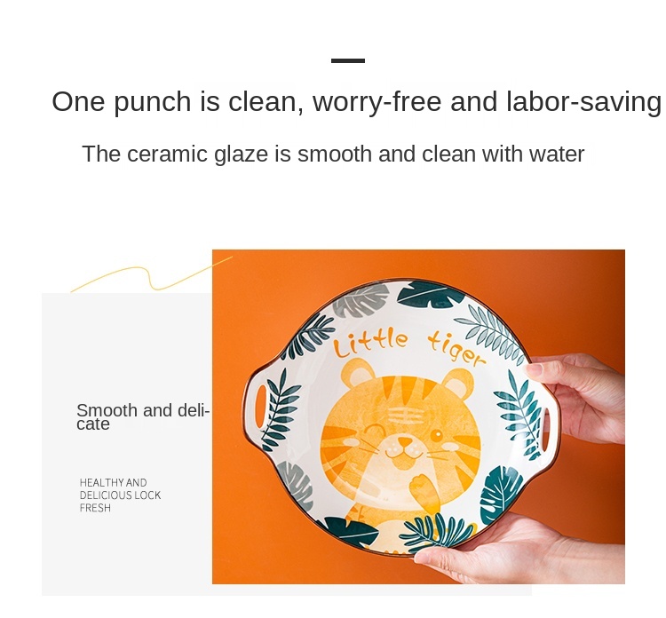 Dinner Set Plate Ceramic Porcelain Floral Tiger Design Luxury Cheap Wholesale Dishes Plates Sets Dinnerware