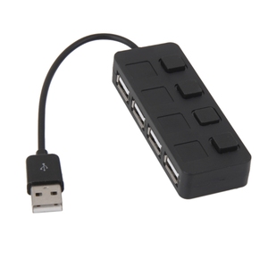 黑色4端口USB 2.0 3.0集线器分离器，带独立480Mbps快速传输数据适配器，适用于带开/关开关的计算机 - Product Image 3