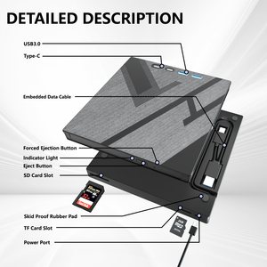 Fach typ Multifunktions-7-in-1-CD/DVD/VCD-Brenner/Player Optisches Laufwerk TF-Schnitts telle ein SD-Kartens teck platz Importierte Brenn bewegung - Product Image 3
