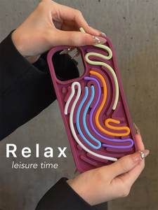 Funny Sensory <strong>Activity</strong> Board Silicone Decompression Phone Case for iPhone 16 15 14 13 12 3D DIY Phone <strong>Cover</strong>