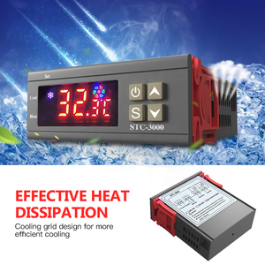 12V 24V 110〜220Vマイクロコンピューター温度コントローラー温度調節器デジタルサーモスタットセンサー加熱冷却STC-3000 - Product Image 2