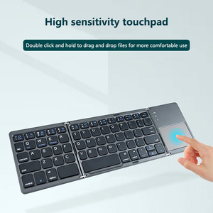 Upgraded Type-C Charging B033 Plus Triple Fold Folding <strong>Bluetooth</strong> <strong>Keyboard</strong> with Touch Wireless <strong>Bluetooth</strong> <strong>Keyboard</strong> - Product Image 4
