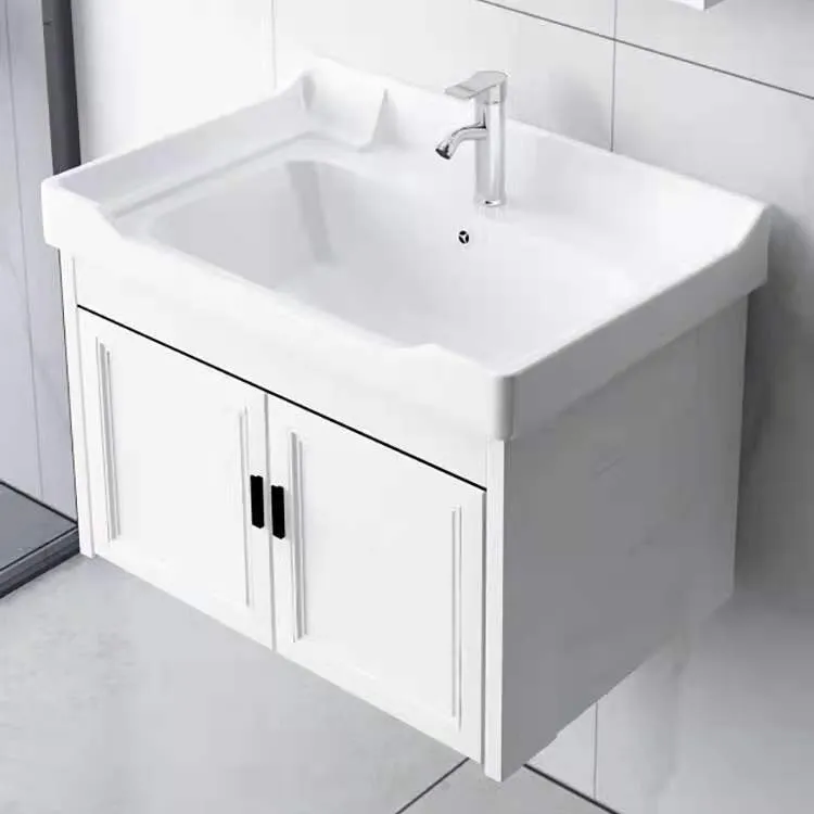 White color bathroom cabinet basin table top vanity basin