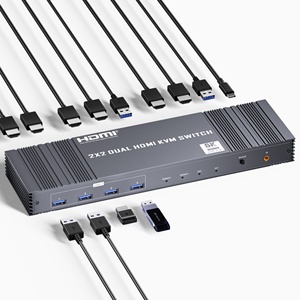SYONG OEM 8K 2 Computers Dual Monitor Switcher 2 Port 60Hz <strong>HD</strong> USB3.0 KVM Switch Dual HDMI x 2 Selector Switcher KVM Switch