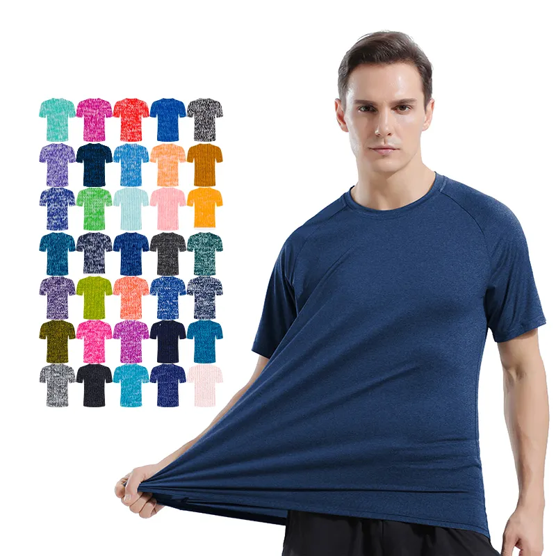 Camisetas deportivas con estampado de logotipo para hombre, camiseta lisa personalizada de alta calidad, venta al por mayor