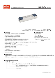 MEAN WELL-Convertidor de DALI a PWM, 1KHz PWM, 90-305V CA, control de señal eficiente para sistemas de iluminación, 4 canales, 1, 2, 1, 2 - Product Image 3