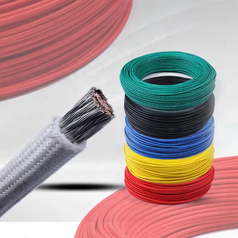 Cable trenzado de fibra de vidrio, cable aislante de silicona de 10mm, resistente al calor para horno