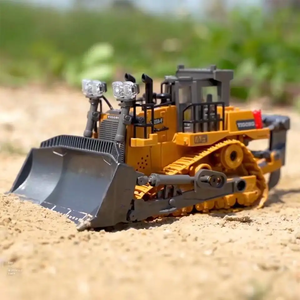 Popüler Mini Rc araba 1:24 paletli buldozer modeli çocuk oyuncak kamyon 9CH iş makinesi uzaktan kumanda alaşım araba - Product Image 5