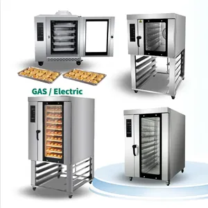Meja listrik restoran komersial gaz taiwan Cina 5 12 10 nampan <span class=keywords><strong>oven</strong></span> konveksi udara panas untuk memanggang dengan fungsi uap - Product Image 1