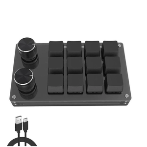 Gran oferta, Teclado mecánico Macro de 12 teclas, programación de 2 perillas, Teclado mecánico DIY, Teclado totalmente programable con una mano