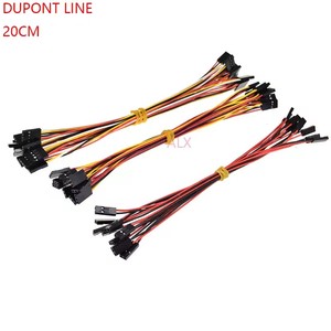 20cm Doppelkopf-Dupont-Leitungs stecker mit Draht überbrückung kabel 2,54mm Abstand 2/3/4/5/6/7/8/9 Pin/P Für Arduino Pin Header - Product Image 1