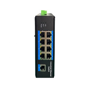 Industriale 9 porte 10/100M interruttore Ethernet fabbrica-Din Rail IP40 RJ45 tipo connettore fibra ottica Media Converter LAN <span class=keywords><strong>Switch</strong></span>