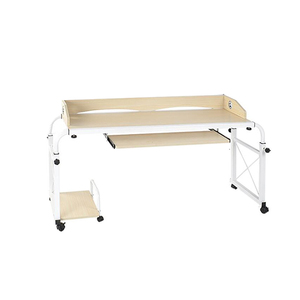 Mobile Height Adjustable Overbed <strong>Table</strong> Laptop <strong>Table</strong> Cart with Wheel <strong>Computer</strong> Desk <strong>Rolling</strong> <strong>Table</strong> for Medical Hospital Home Wood - Product Image 4