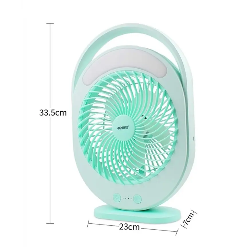 6 Inch USB Powered Desk Table Fan Electric Air Cooling 4500mA Battery Rechargeable Mini Fan with LED Light