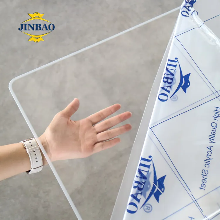 JINBAO Factory 4x8 Feet Direct Pearl Customized 3mm 5mm Clear Transparent Plastic Organic Glass Cast Mdf Board Acrylic Sheet