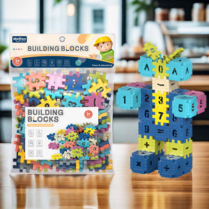 Bloques de construcción cuadrados para niños, cubos digitales educativos, juguetes educativos DIY - Product Image 3