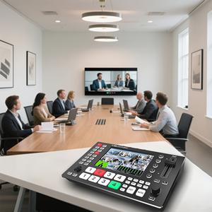 Conmutador de video profesional de 5 canales: conversión de pantalla horizontal-vertical suave para videoconferencias, transmisión en vivo y transmisión rápida - Product Image 1