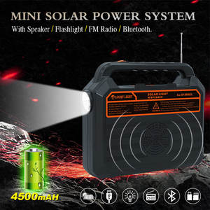 Solar Power Energy Lamps 18650 Lithium Battery Solar Power <strong>Kits</strong> <strong>All</strong> in One Solar Panel Design <strong>FM</strong> Radio Speaker - Product Image 4
