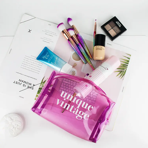 Biểu Tượng Tùy Chỉnh Màu Hồng Bạc Hà Tím Jelly Màu Du Lịch PVC Mỹ Phẩm Pouch Kit Lưu Trữ Dây Kéo Trang Điểm Túi - Product Image 2