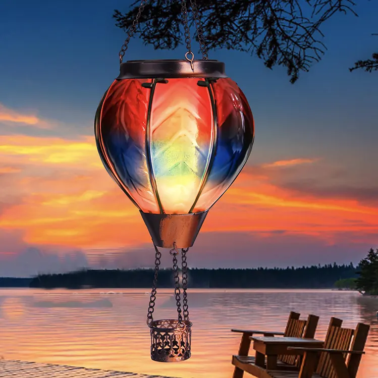 Воздушный шар, солнечный фонарь с мерцающим пламенем, подвесной наружный водонепроницаемый фонарь для сада, патио, крыльцо