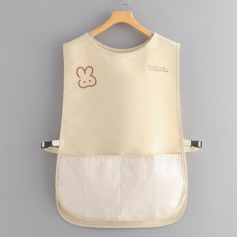 Tablier gilet beige crème - Style essuyable à la main