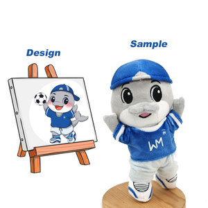 Tùy Chỉnh Thú Nhồi Bông Đồ Chơi Sang Trọng Màu Xanh Cá Heo Búp Bê Tùy Chỉnh Hình Ảnh Công Ty Búp Bê - Product Image 1