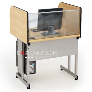 Escritorio de ordenador de oficina para persona doble para sala de ordenadores escolares de altura fija cómoda de alta calidad con tablero frontal - Product Image 5