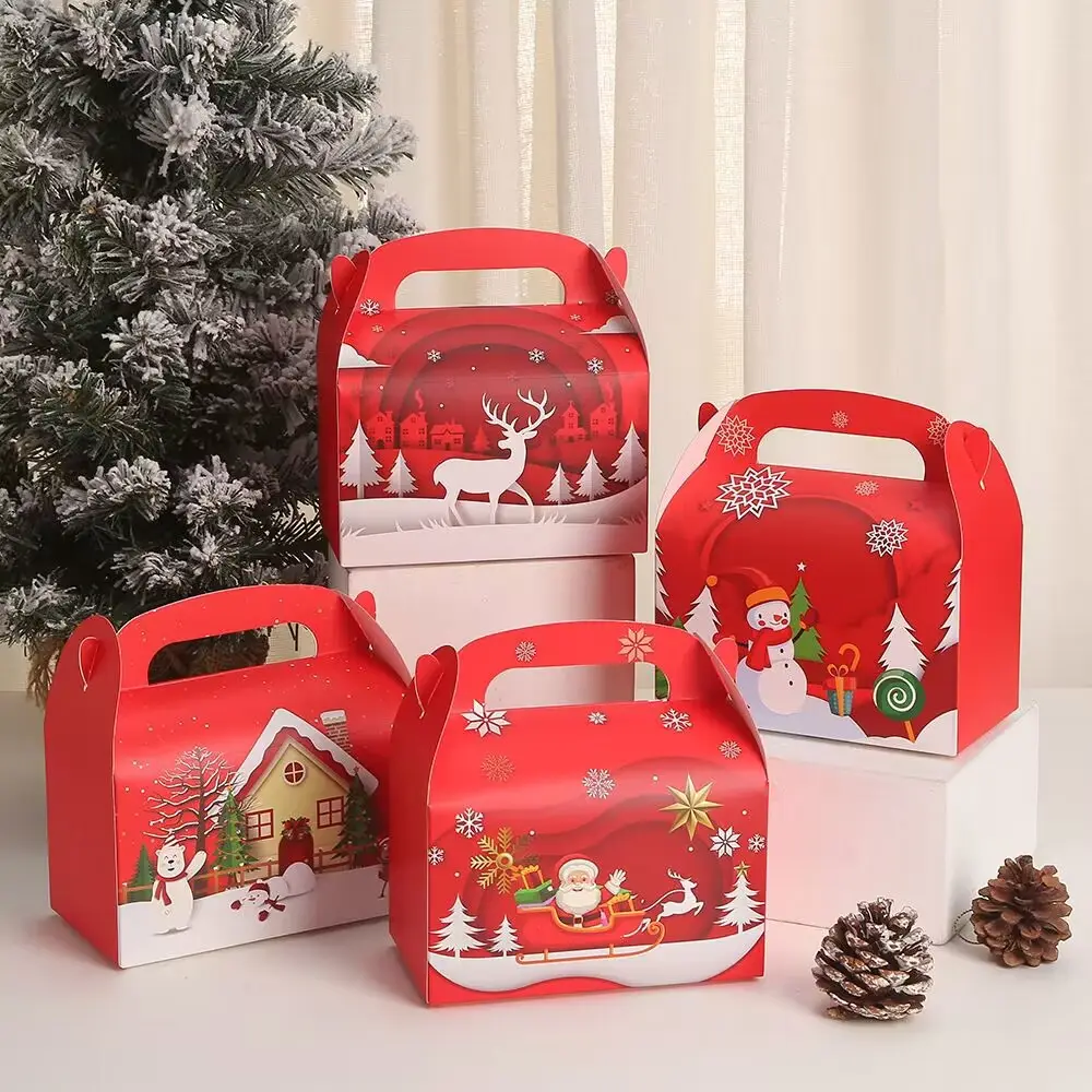 Großhandel faltbare hand gehaltene Weihnachts kalender Box Süßigkeiten Box Weihnachts boxen und Taschen Verpackung