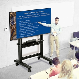 Max 100 LCD TV montaj zemin raf portatif araba evrensel TV konferans odası için duruyor bir makine hareketli dokunmatik Panel Trolly standı - Product Image 3