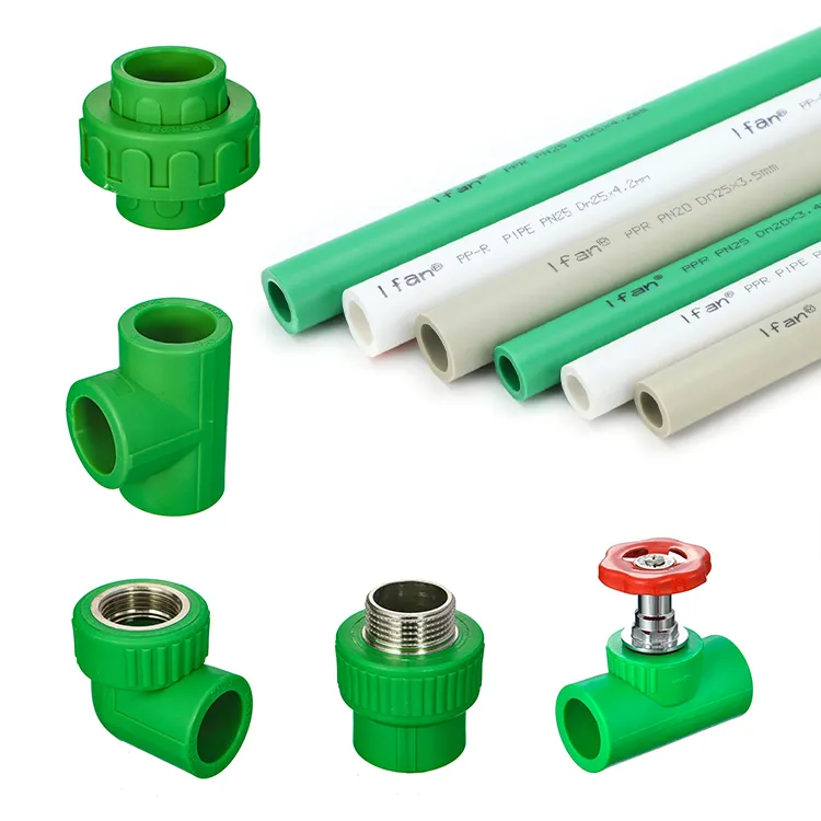 Ifan सभी आकार हरे पीर फिटिंग प्लास्टिक पाइप फिटिंग पानी की आपूर्ति पीपी पाइप और फिटिंग